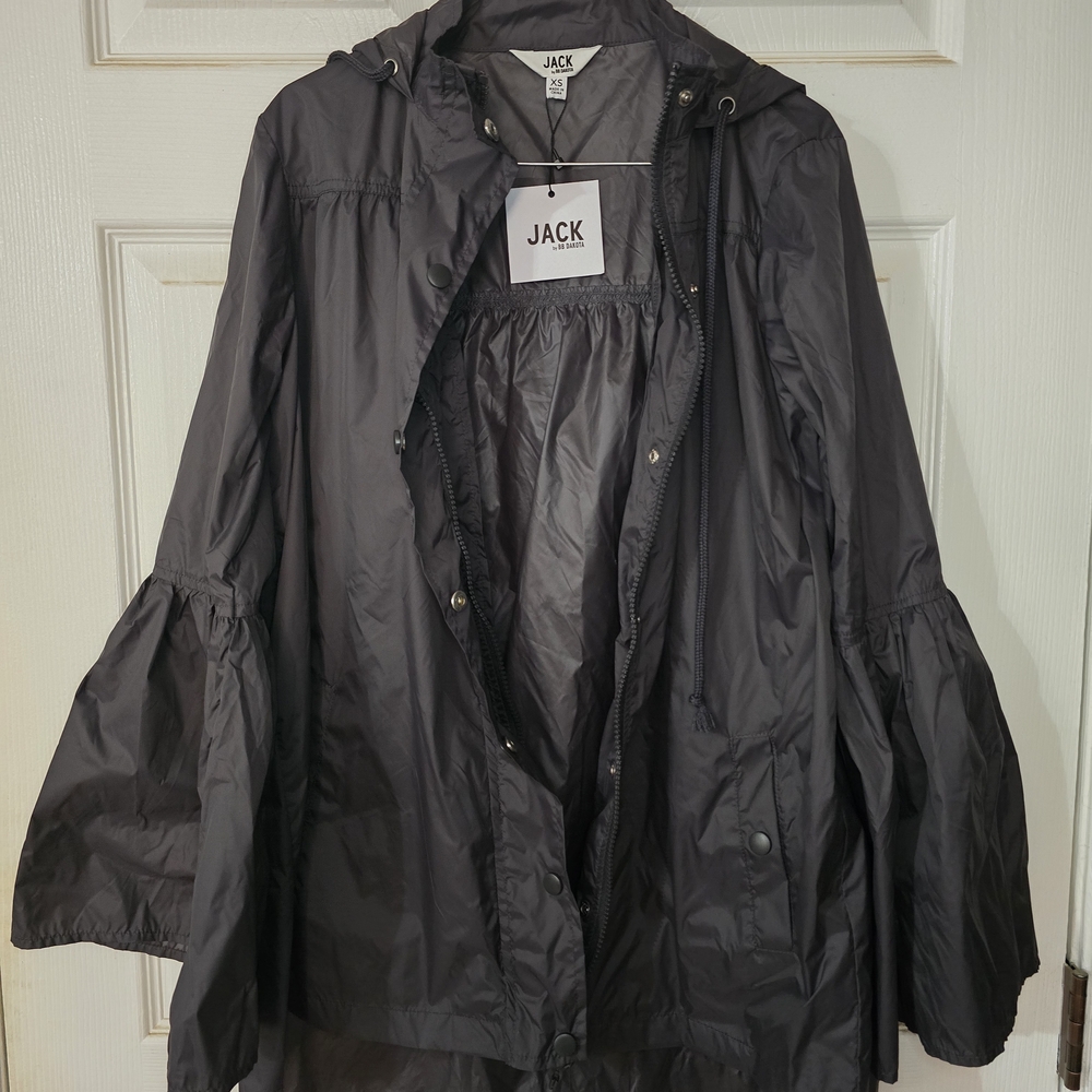 BB Dakota Black Hooded Jacket with Bell Sleeves